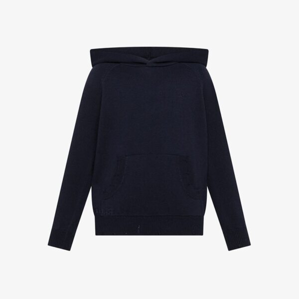 Maglione in misto lana con cappuccio e marsupio