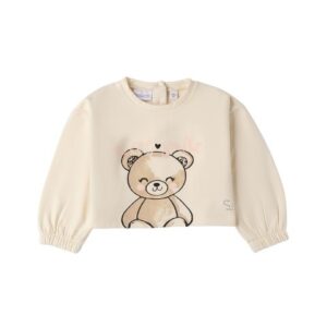 Felpa crop con stampa orsetto