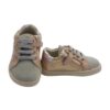 Sneaker primo passo in pelle laminata con lacci e zip