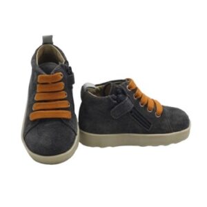 Sneaker primo passo in camoscio con lacci