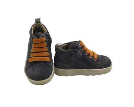 Sneaker primo passo in camoscio con lacci