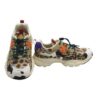 Sneaker in tessuto peluche ed eco pelle con lacci elastici
