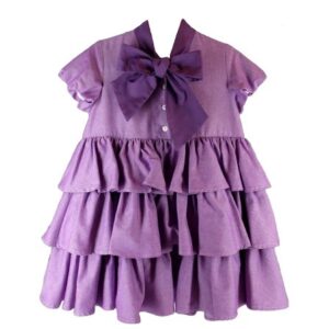 Vestito manica a palloncino con balze