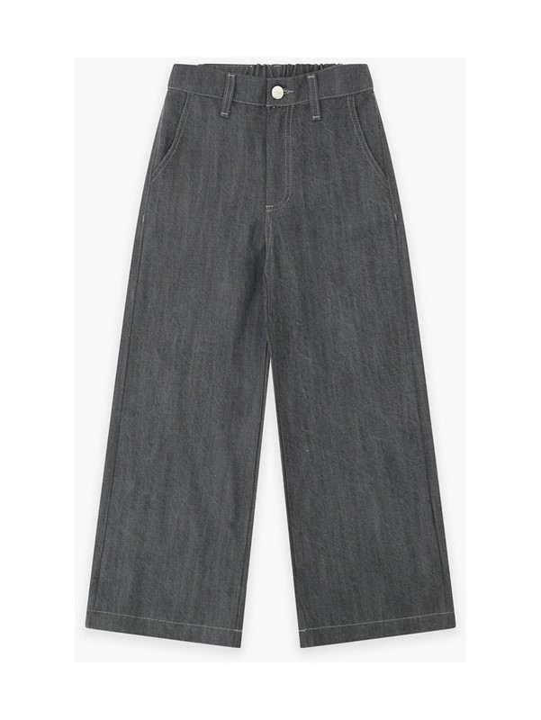 Pantalone in denim leggero gamba larga