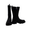 Stivale in eco pelle con inserti elastici laterali e zip