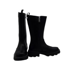 Stivale in eco pelle con inserti elastici laterali e zip