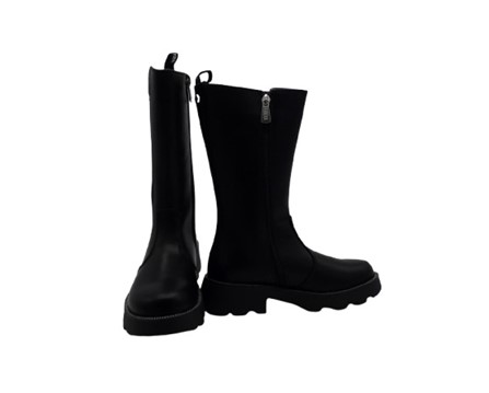 Stivale in eco pelle con inserti elastici laterali e zip