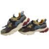 Sneaker in tessuto tecnico ed eco pelle con lacci elastici