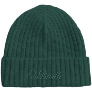 Cappello in maglia a coste con ricamo st. barth
