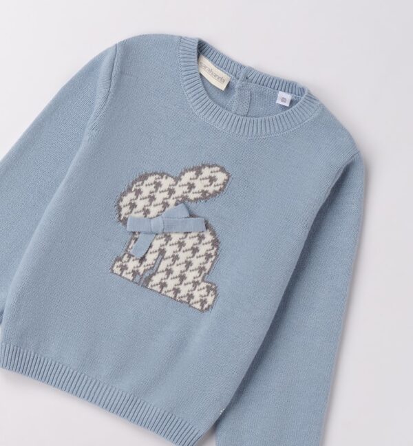 Maglione con coniglietto pied de poule