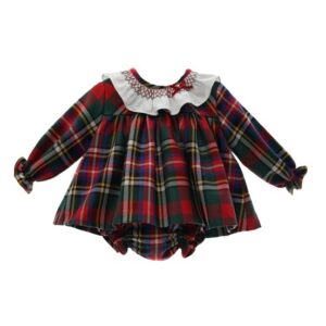 Vestito a quadri con colletto e coulotte