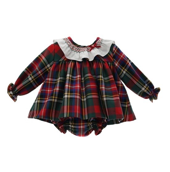 Vestito a quadri con colletto e coulotte