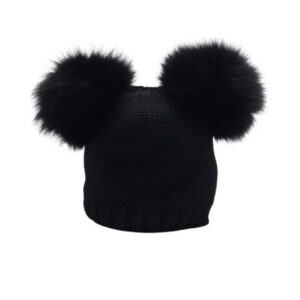 Cappello con doppio pon pon