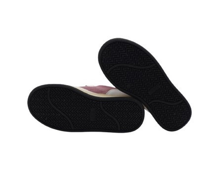 Sneaker in pelle e camoscio con doppio velcro