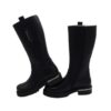 Stivale alto in pelle con zip