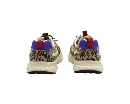 Sneaker in tessuto peluche ed eco pelle con lacci elastici