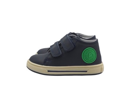 Sneaker primo passo in pelle con doppio velcro