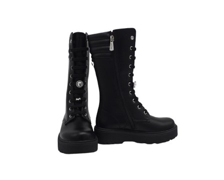 Anfibio alto in eco pelle con lacci e zip