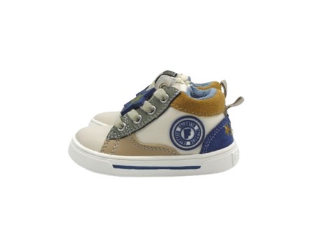 Sneaker primo passo in pelle con lacci