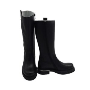 Stivale alto in pelle con zip