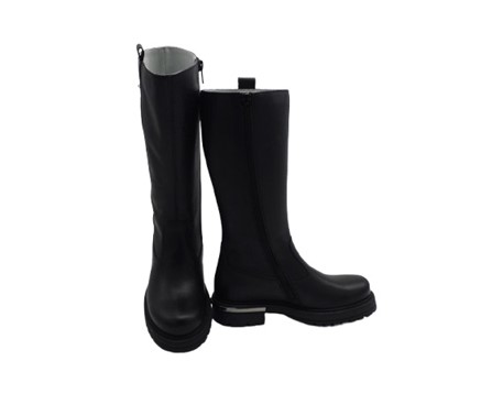 Stivale alto in pelle con zip