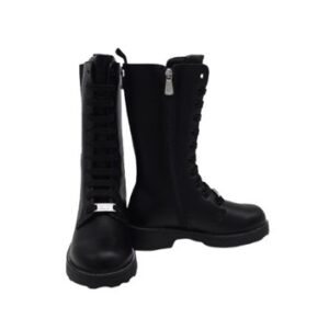 Anfibio alto in eco pelle con lacci e zip