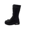 Anfibio alto in eco pelle con lacci e zip