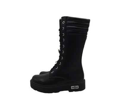 Anfibio alto in eco pelle con lacci e zip