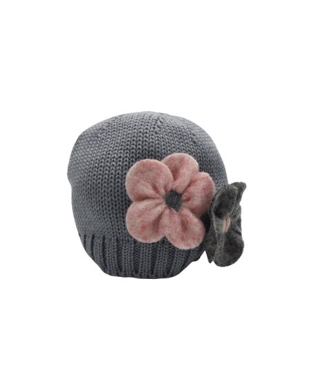 Cappello con fiore in panno