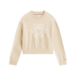 Maglione con ricamo cuore jacquard