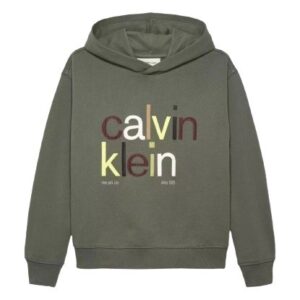 Felpa con cappuccio e logo multicolor