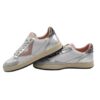 Sneaker in camoscio e pelle laminata con lacci