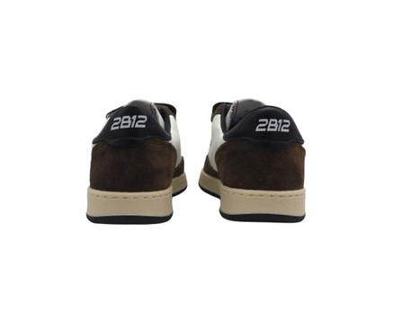 Sneaker in pelle e camoscio con doppio velcro