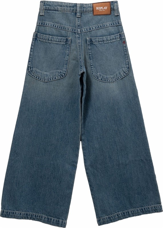 Pantalone in denim gamba larga