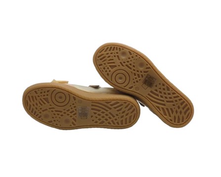 Sneaker in camoscio e pelle laminata con lacci zip e fiocco