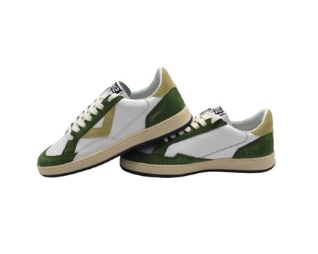 Sneaker in pelle e camoscio con lacci