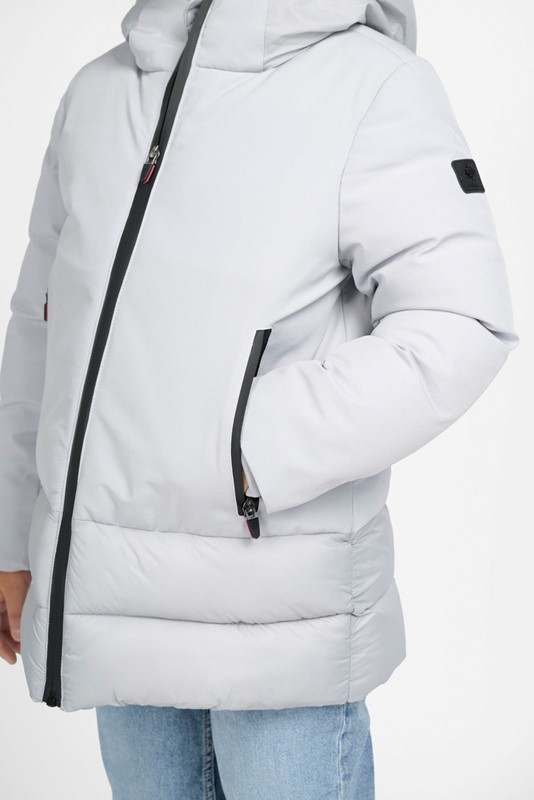 Giubbotto in tessuto tecnico con cappuccio