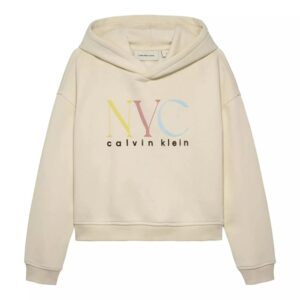 Felpa con cappuccio e stampa logo nyc
