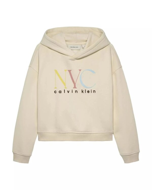 Felpa con cappuccio e stampa logo nyc