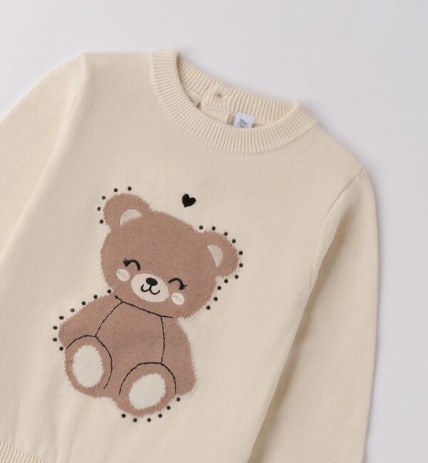 Maglione con orsetto e strass