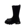 Stivale in eco pelle con inserti elastici laterali e zip