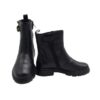 Stivaletto in pelle con fibbia laterale e zip