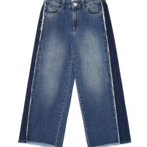 Pantalone in denim bicolor