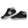 Sneaker alta in pelle con lacci e zip