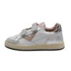 Sneaker in pelle laminata con doppio velcro