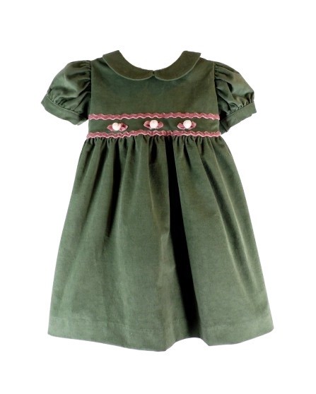 Vestito in velluto con roselline