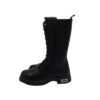 Anfibio alto in eco pelle con lacci e zip
