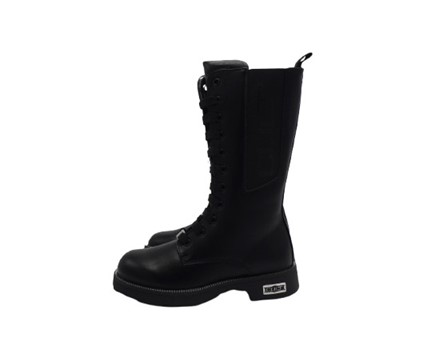 Anfibio alto in eco pelle con lacci e zip
