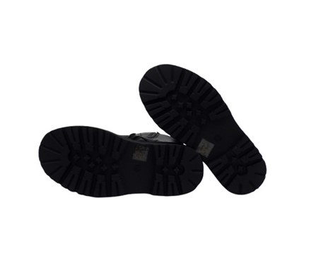 Anfibio alto in eco pelle con lacci e zip