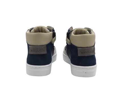 Sneaker alta in pelle con lacci e zip